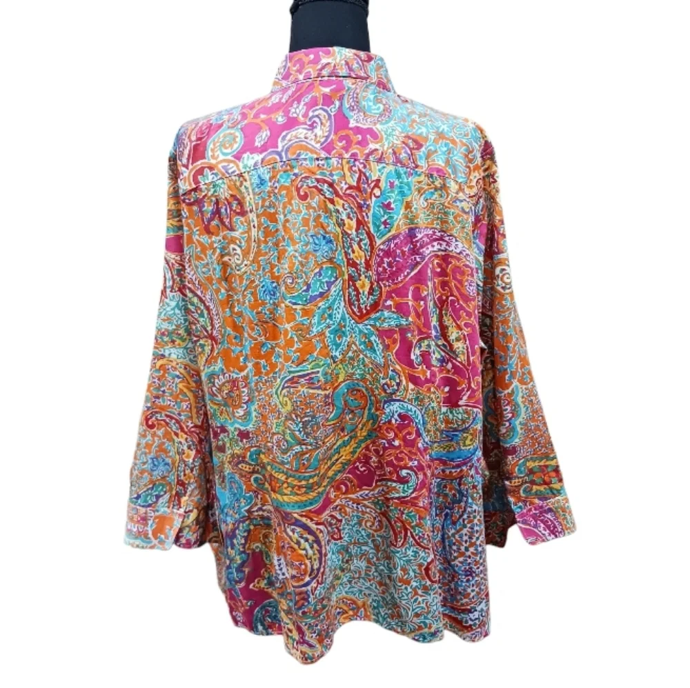 Lauren Ralph Lauren Colorful Button Up Shirt - Picture 3 of 9